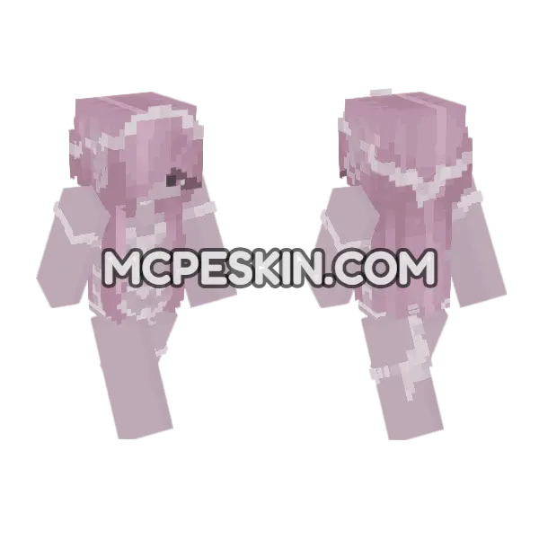 Pink Haired Bone Girl Minecraft Bedrock skin, front and back