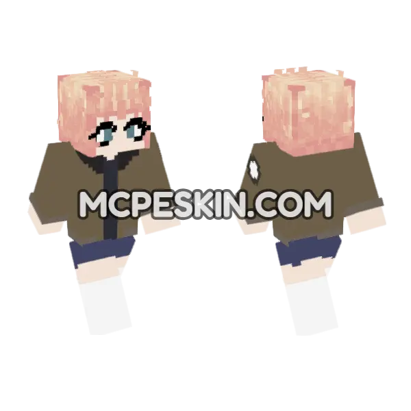 Pink Haired Girl, front and back