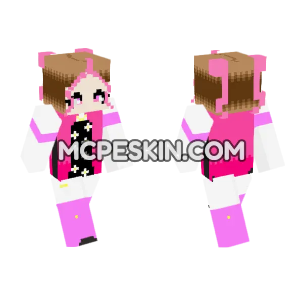 Pink Haired Girl, front and back