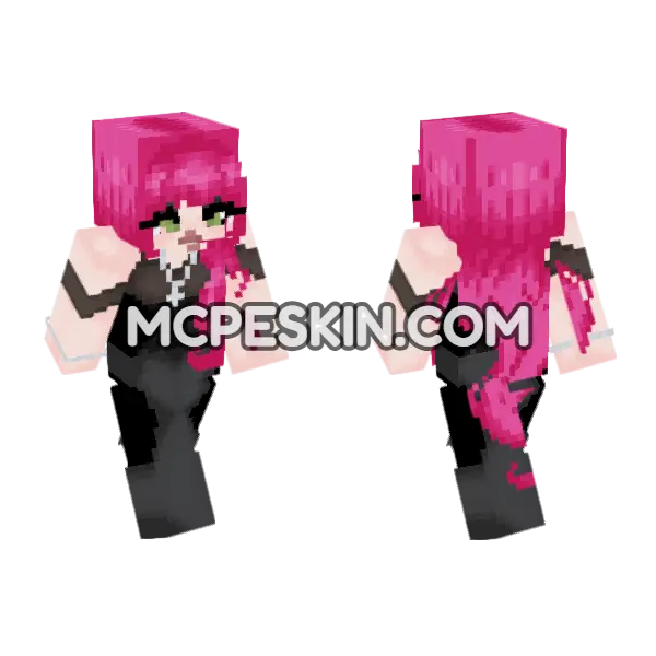 Pink Haired Girl Outfit, front and back