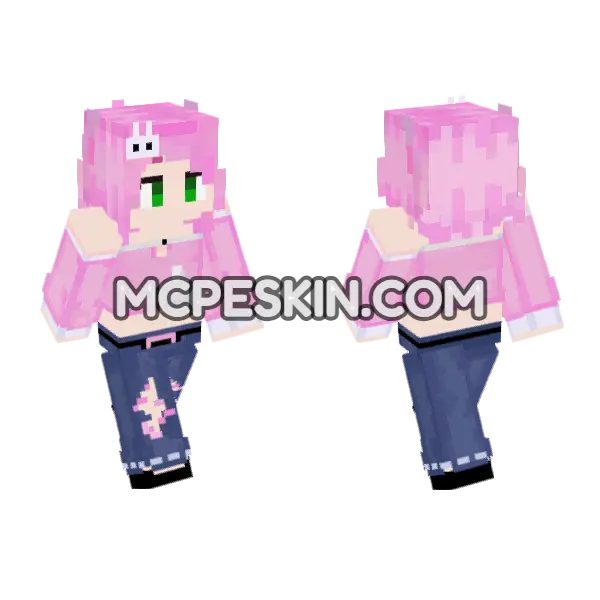 Pink Haired Girl Outfit, front and back