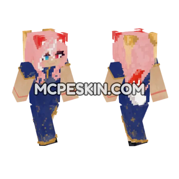 Pink Haired Qipao Girl, front and back