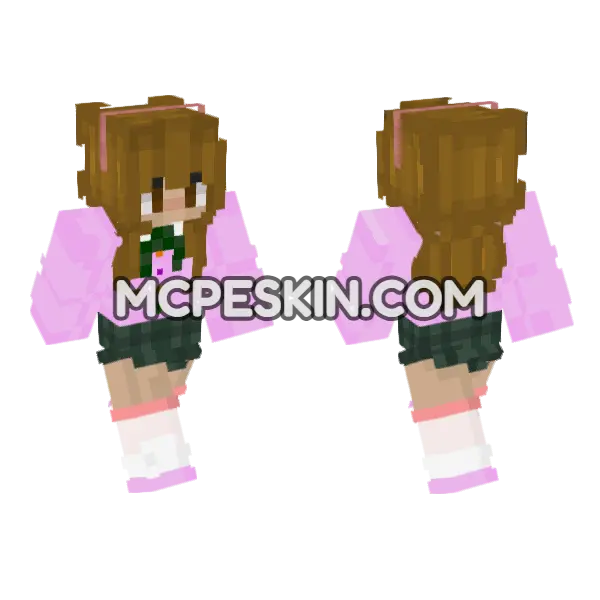 Pink Hoodie Girl, front and back