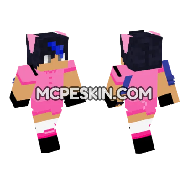 Pink Hoodie Girl, front and back
