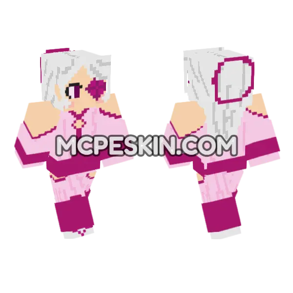 Pink Kimono Girl, front and back