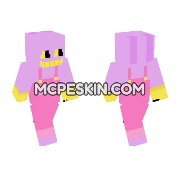 Pink Overalls Character, front and back