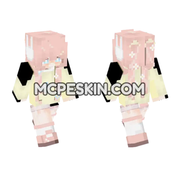 Pink Pastel Dress Girl, front and back