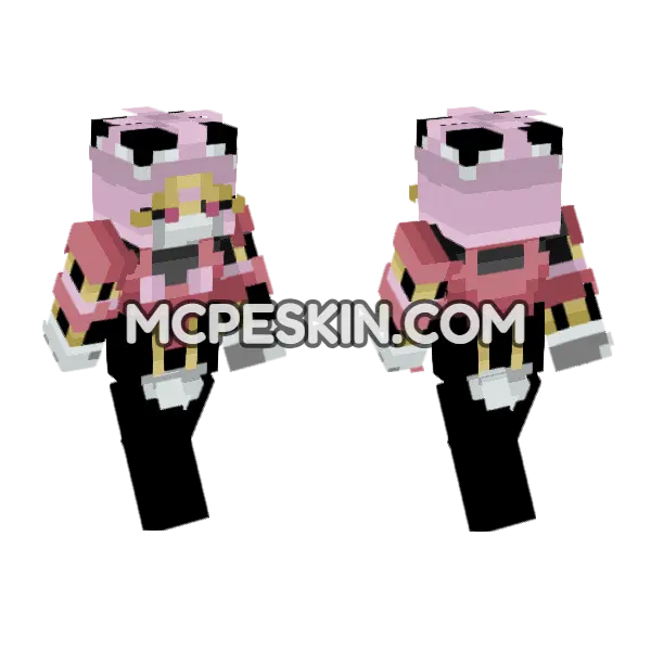 Pink Robot Skin Minecraft Bedrock skin, front and back