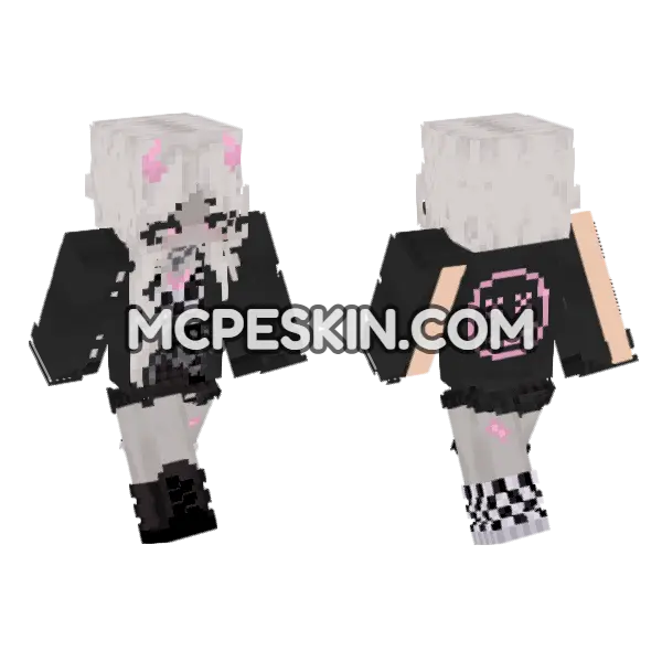 Pink Smiley Hoodie, front and back