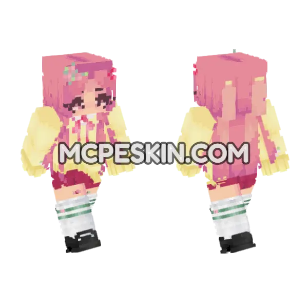 Pink Strawberry Dress, front and back