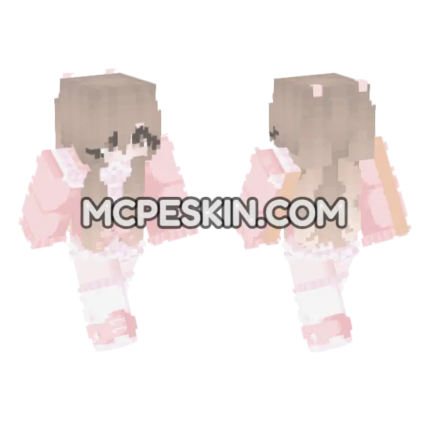 Pink Sweater 6910602 Minecraft Bedrock skin, front and back
