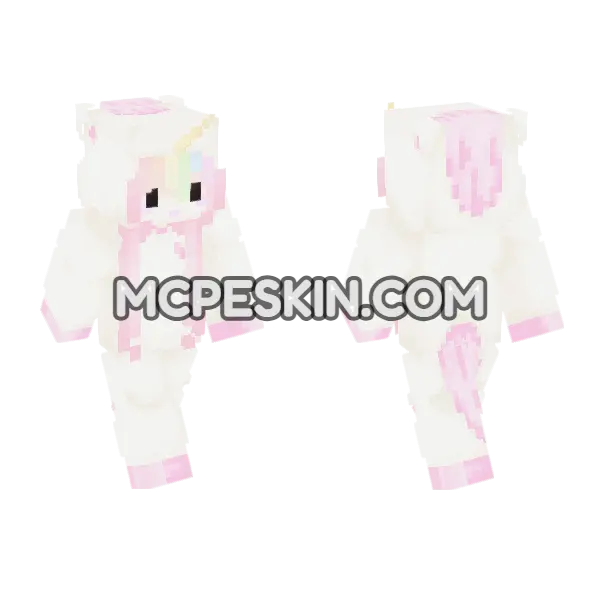 Pink Unicorn Onesie, front and back