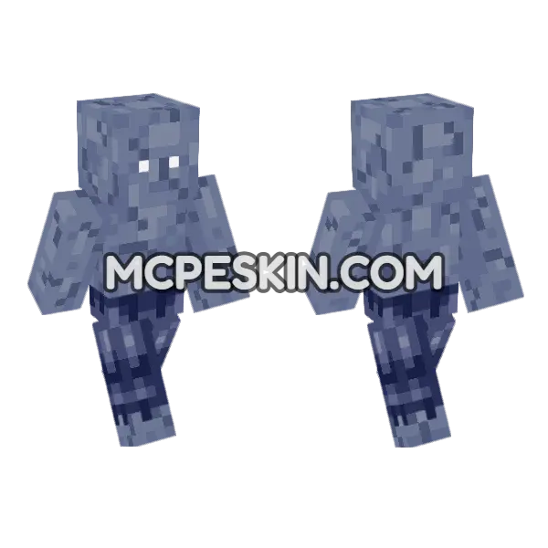 Plozoni Charon Bald Cracked Minecraft Bedrock skin, front and back