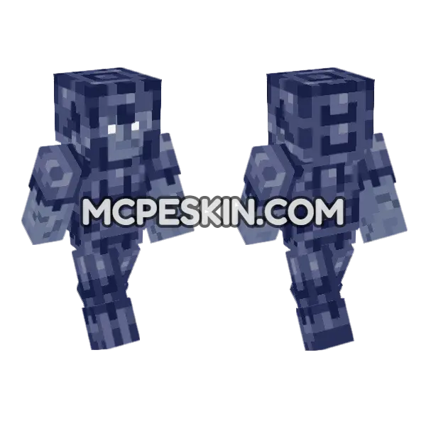 Plozoni Charon Bald Cracked Minecraft Bedrock skin, front and back