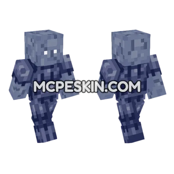 Plozoni Charon Bald Cracked Minecraft Bedrock skin, front and back