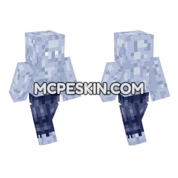 Plozoni Eris Bald Cracked Minecraft Bedrock skin, front and back