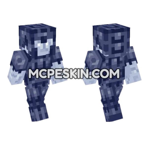 Plozoni Eris Bald Cracked Minecraft Bedrock skin, front and back