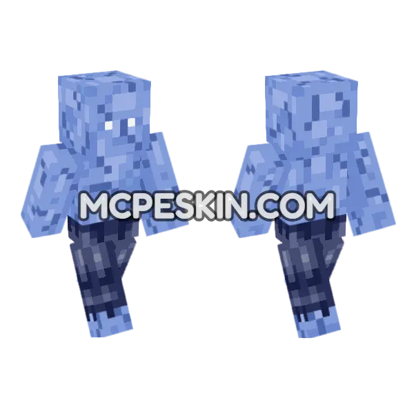 Plozoni Pluton Bald Cracked Minecraft Bedrock skin, front and back