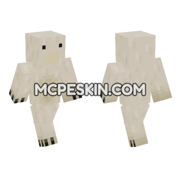 Polar Bear Skin Minecraft Bedrock skin, front and back