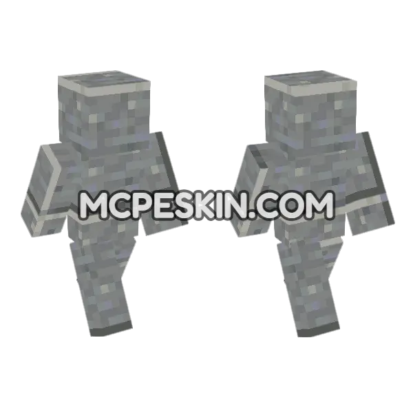 Polished Andesite Minecraft Bedrock skin, front and back