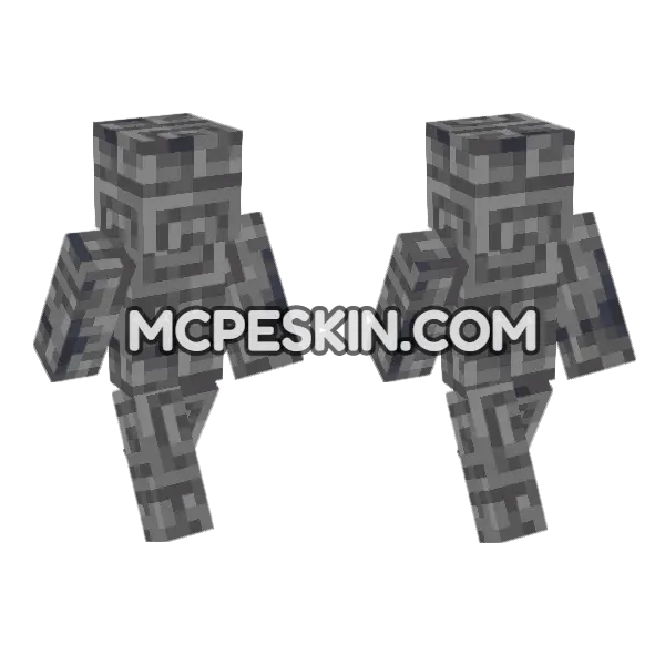 Polished Basalt Top Minecraft Bedrock skin, front and back