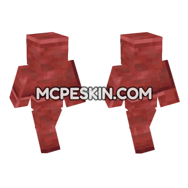 Polished Cinnabar Minecraft Bedrock skin, front and back