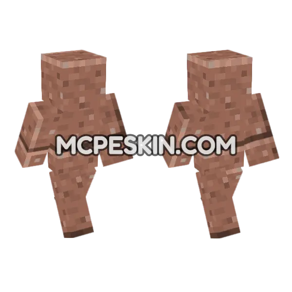 Polished Granite Skin Minecraft Bedrock skin, front and back