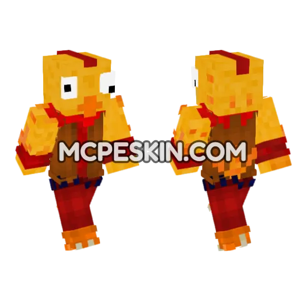 Pollo Frito Minecraft Bedrock skin, front and back