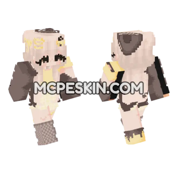Pompompurin Sanrio Minecraft Bedrock skin, front and back