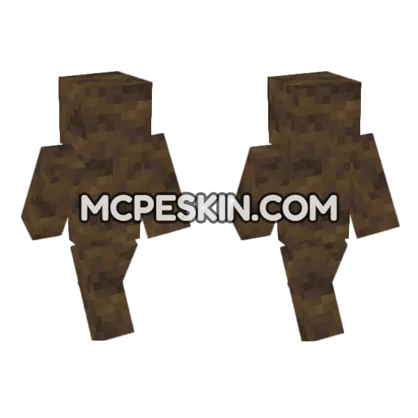 Poplar Log Skin Minecraft Bedrock skin, front and back