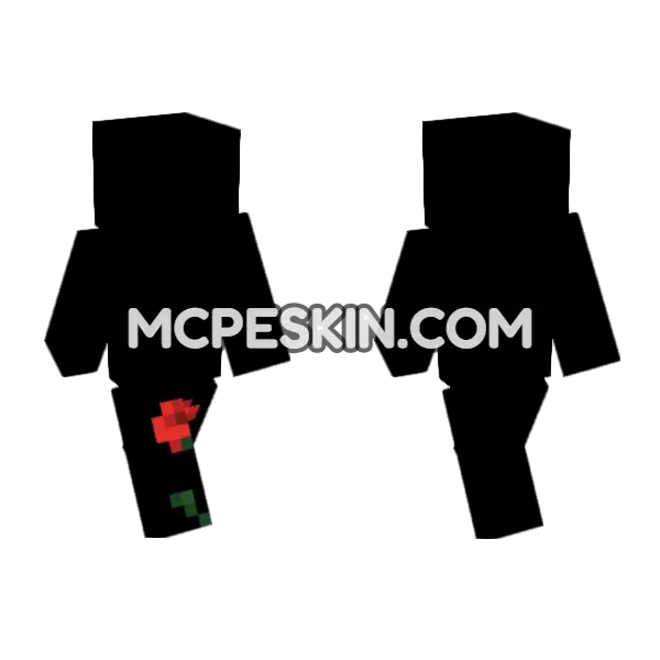 Poppy Flower Skin Minecraft Bedrock skin, front and back