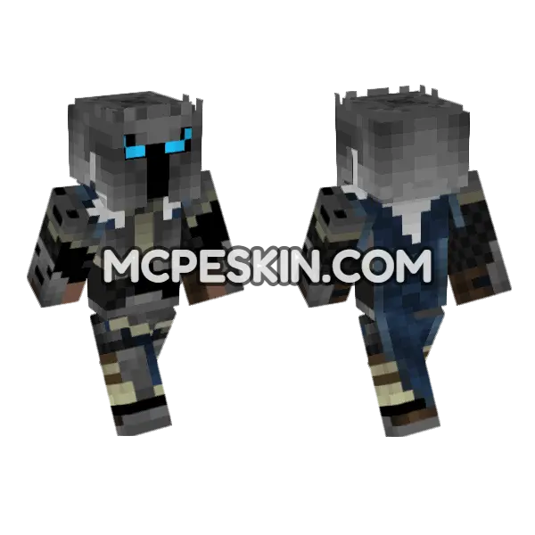 PopularMMOs Minecraft Bedrock skin, front and back