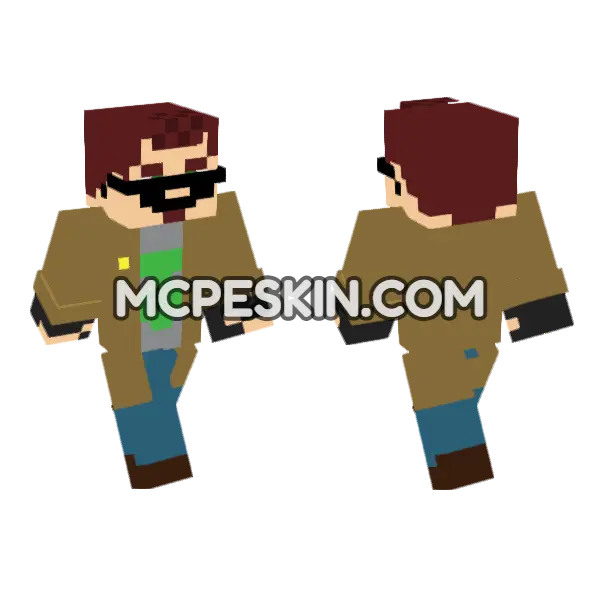 Postal 3 Dude Minecraft Bedrock skin, front and back