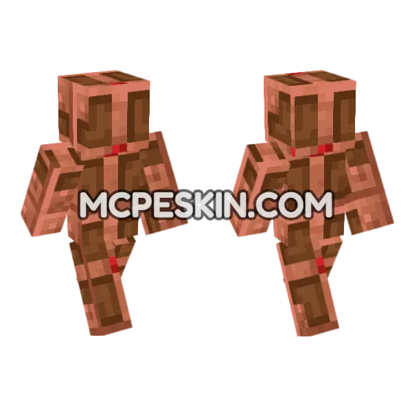Powered Copper Bulb Minecraft Bedrock skin, front and back