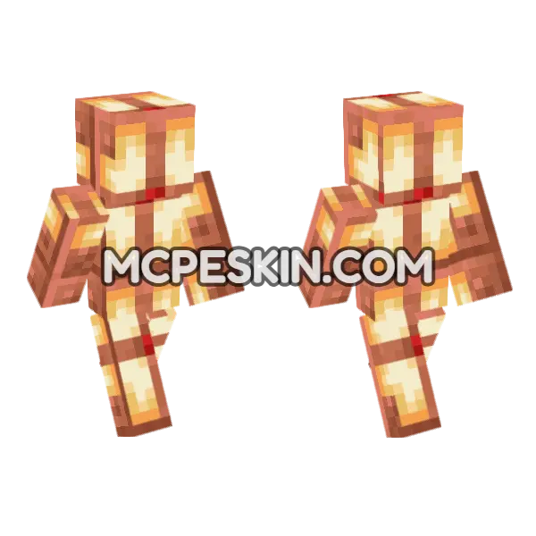 Powered Lit Copper Bulb Minecraft Bedrock skin, front and back