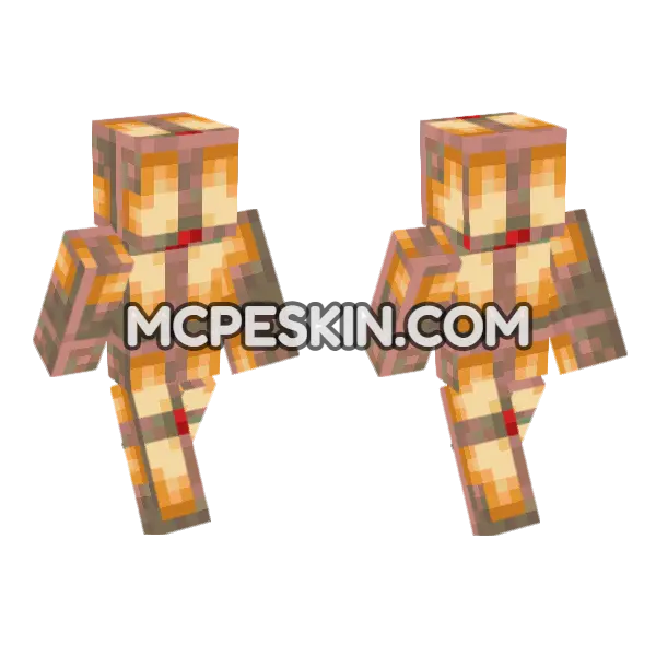 Powered Lit Exposed Copper Bulb Minecraft Bedrock skin, front and back
