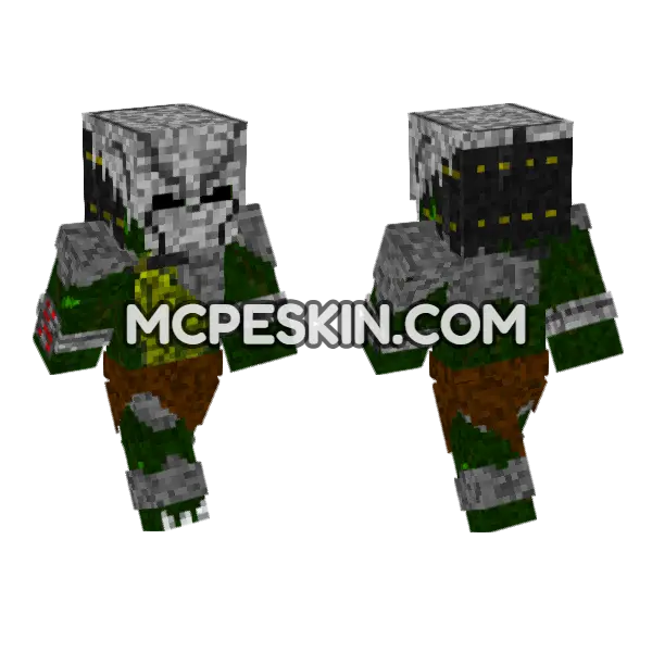 Predator Demon Jungle Minecraft Bedrock skin, front and back