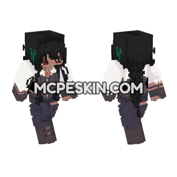Pri Tes Cherry Minecraft Bedrock skin, front and back