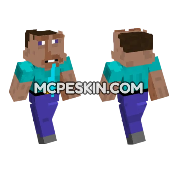 Primitivenoobsteve Skin Minecraft Bedrock skin, front and back
