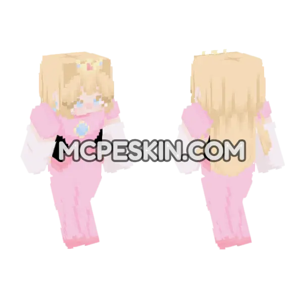 Princess Peach Repost Minecraft Bedrock skin, front and back