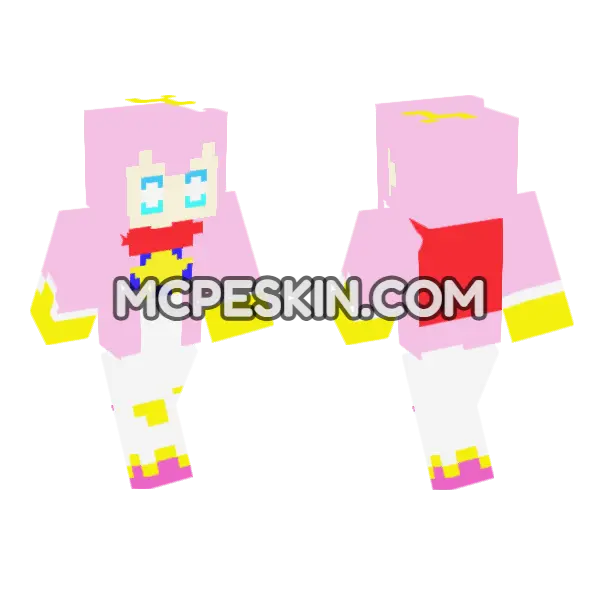Princess Peach Skin Minecraft Bedrock skin, front and back