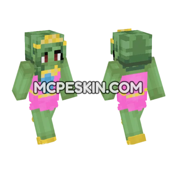 Princess Peach Skin Minecraft Bedrock skin, front and back