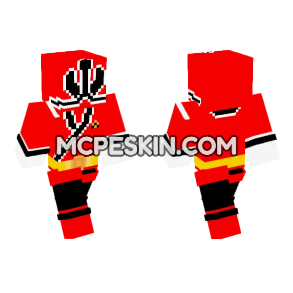 Princess Shinken Red Minecraft Bedrock skin, front and back