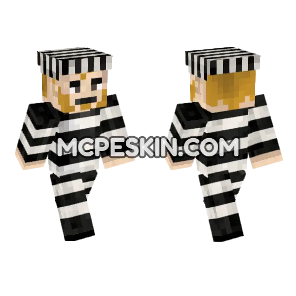 Prisoner Outfit Minecraft Bedrock skin, front and back