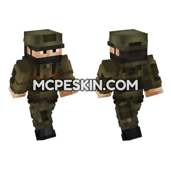 Private Military Company Operator Minecraft Bedrock skin, front and back