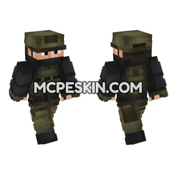 Private Military Company Operator Minecraft Bedrock skin, front and back