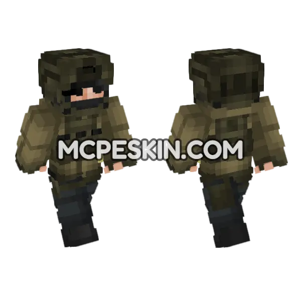 Private Military Company Operator Minecraft Bedrock skin, front and back