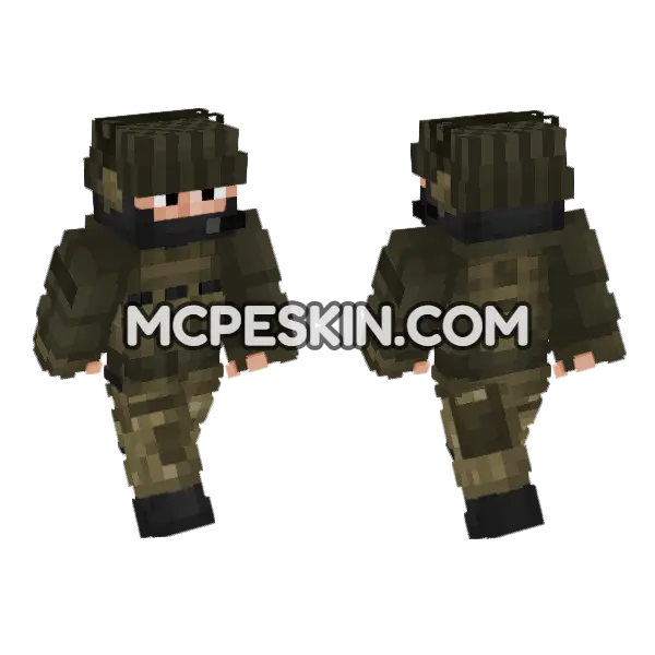 Private Military Company Operator Minecraft Bedrock skin, front and back