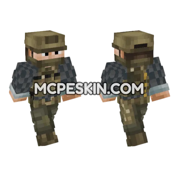 Private Military Company Operator Minecraft Bedrock skin, front and back