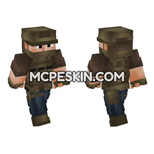 Private Military Company Operator V3 Minecraft Bedrock skin, front and back